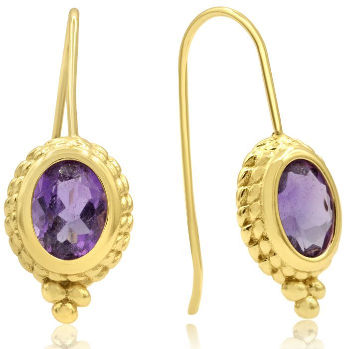 Approximate Measurements 18mm x 5mm 14K White Gold Simulated Amethyst Dangle Post Earrings