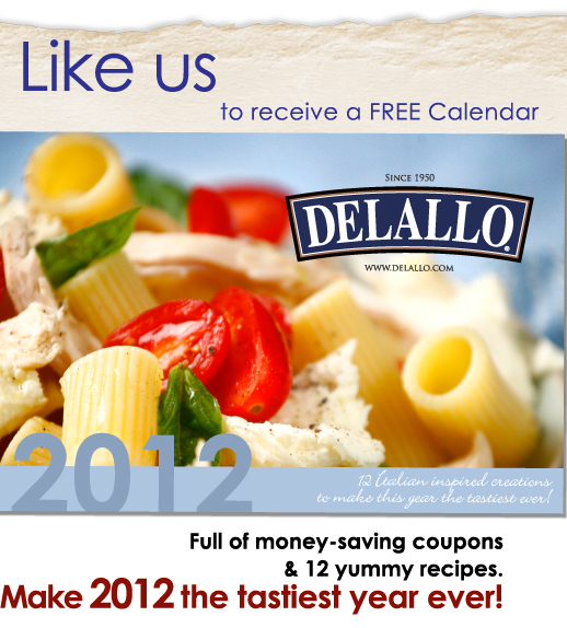  Free 2012 DELALLO Calendar With Coupons as well as Recipes